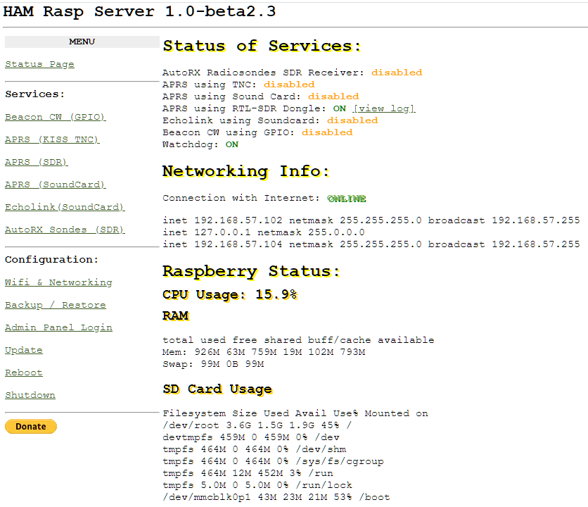 HAM树莓派服务器—支持APRS、Echolink、SVXLink、Beacon CW